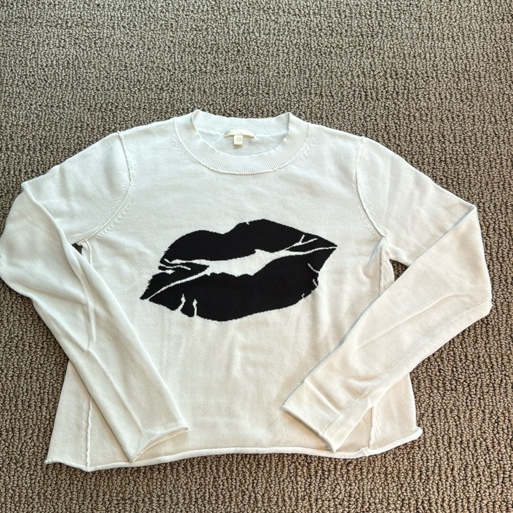 Lisa Todd Kiss Kiss Wool & Cashmere Sweater in White